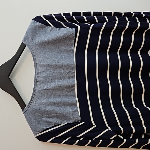 12PM by mon Ami Stripe Blue Dress Size   Large - Picture 3 of 4